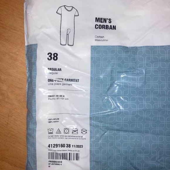 Men's Mormon LDS Garment One-Piece Corban Regular SIZE 38 NO ZIPPER - Picture 1 of 3